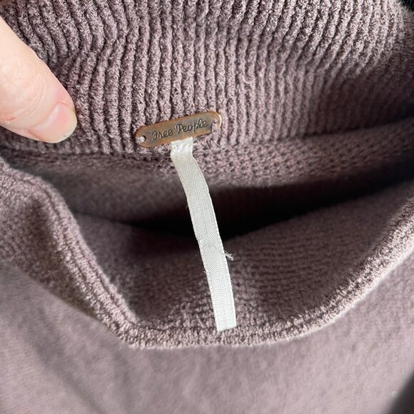 Free People Large Ottoman Slouchy Ribbed Mock Neck Sweater Tunic In Nutmeg X - Picture 5 of 10